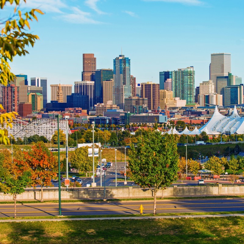 The skyline of Denver, Colorado.