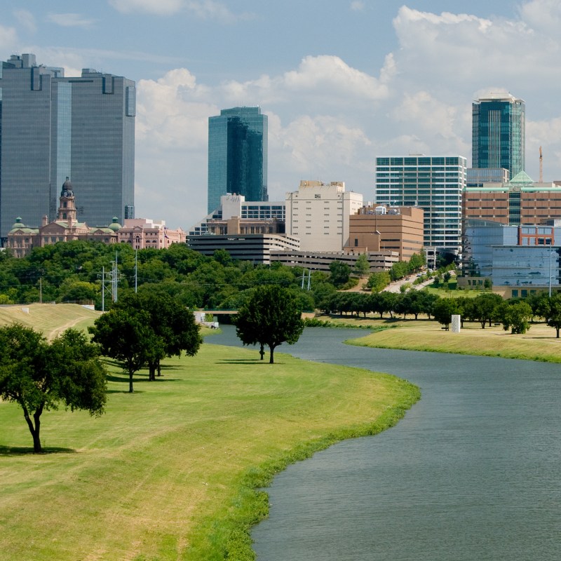 The skyline of Fort Worth, Texas.