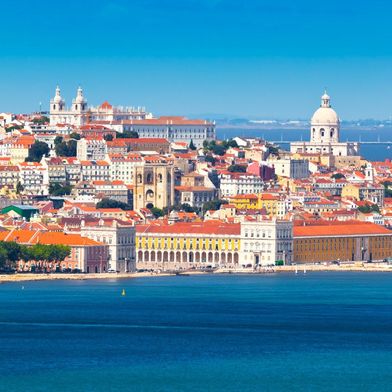 The skyline of Lisbon, Portugal.