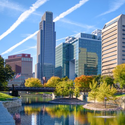 The skyline of Omaha, Nebraska.