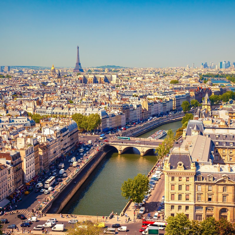 The skyline of Paris, France.
