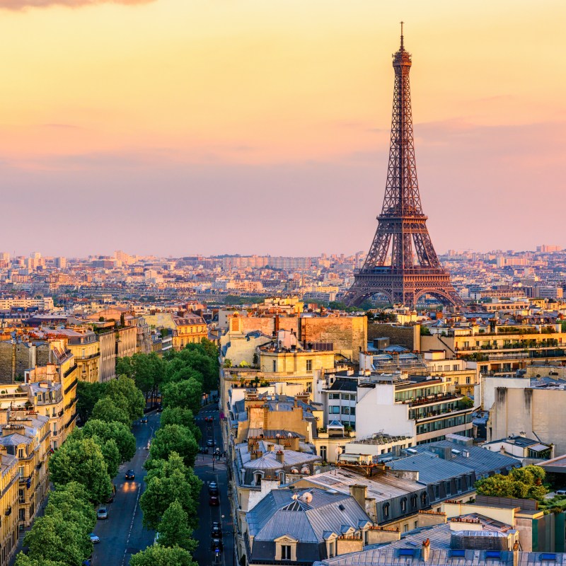 The skyline of Paris, France.