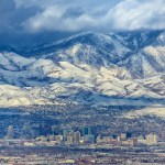 The skyline of Salt Lake City, Utah.