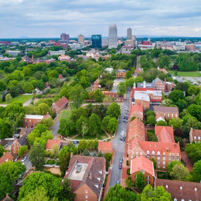 The skyline of Winston-Salem, North Carolina.