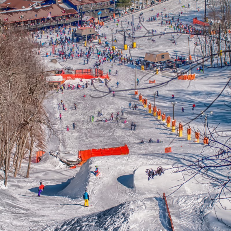 The slopes at Appalachian Ski Mountain in Blowing Rock, North Carolina.