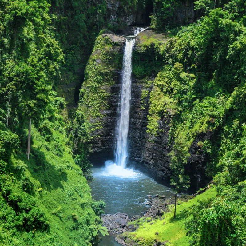 The Sopoaga waterfall in Samoa.