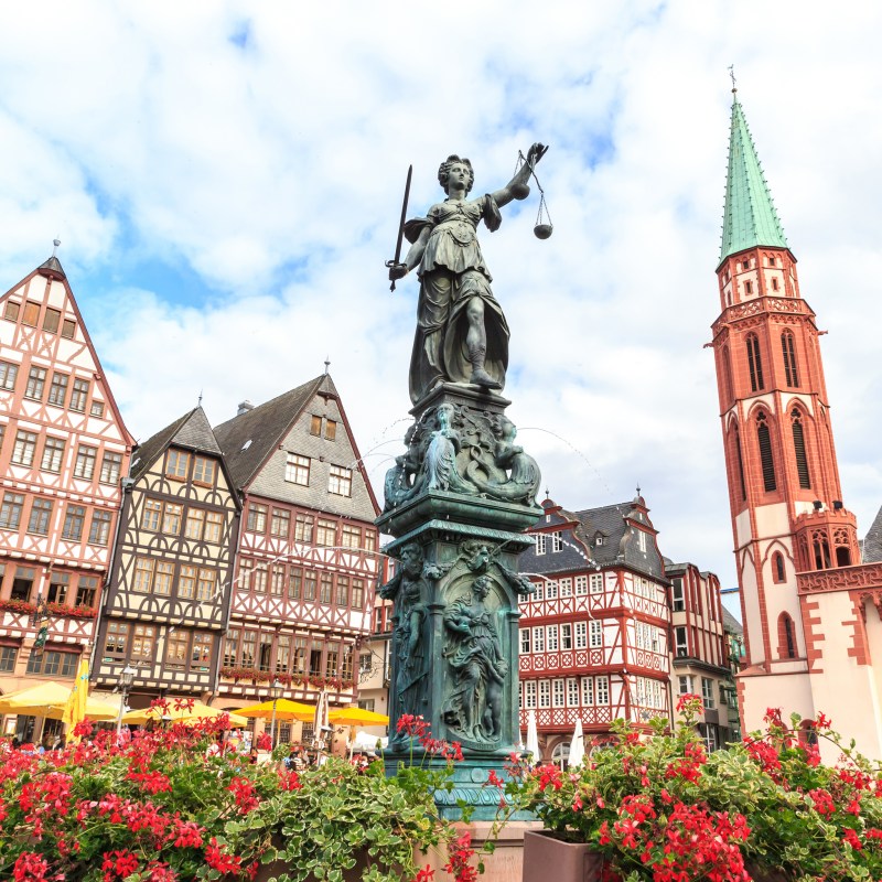 The square of Romerberg in Frankfurt, Germany.