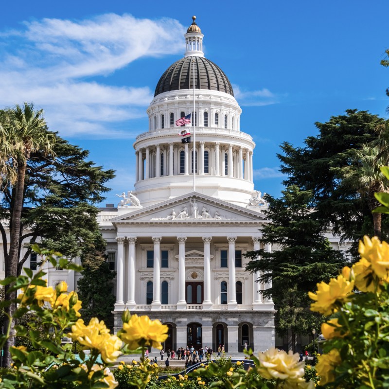 The State Capitol Building in Sacramento, California.