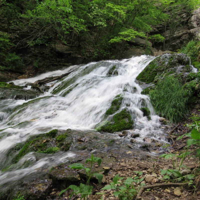 The waterfall at Dunning's Spring Park in Decorah.