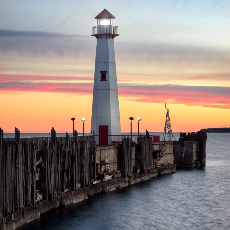 The Wawatam Lighthouse in St. Ignace, Michigan