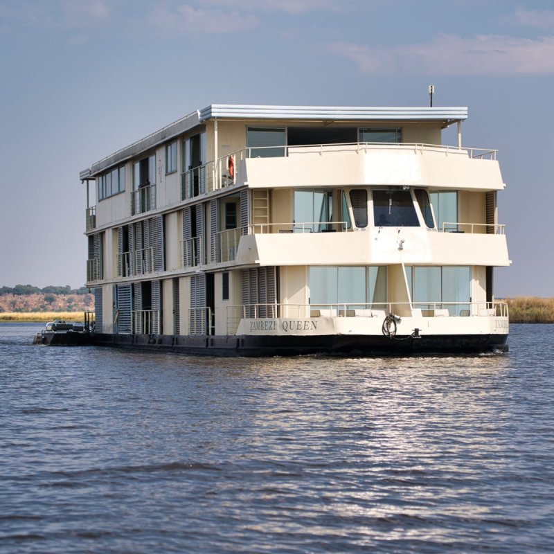 The Zambezi Queen on the Chobe River.