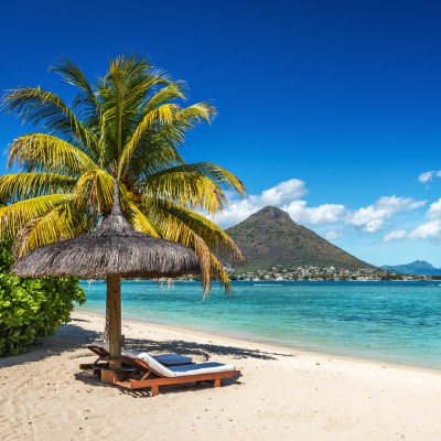 Tropical beach views in Mauritius.