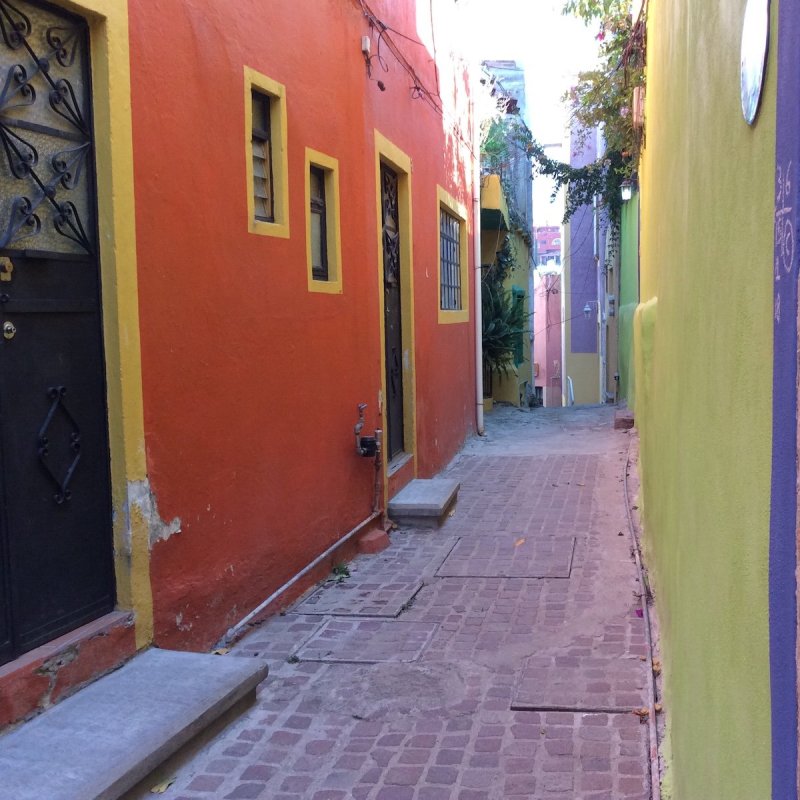 Typical callejon, Guanajuato, Mexico.