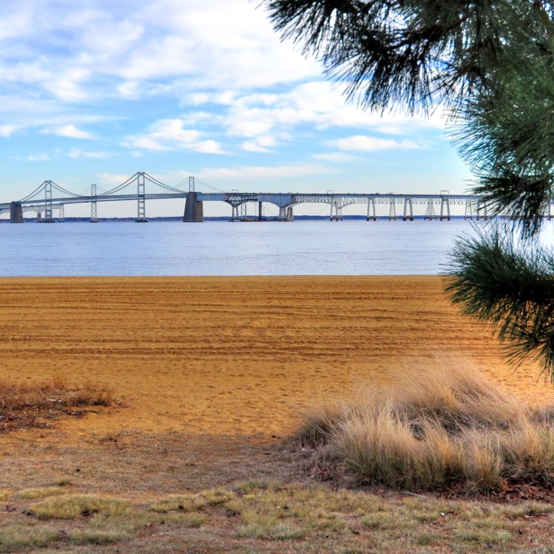 Views from Sandy Point State Park in Anne Arundel County, Maryland.