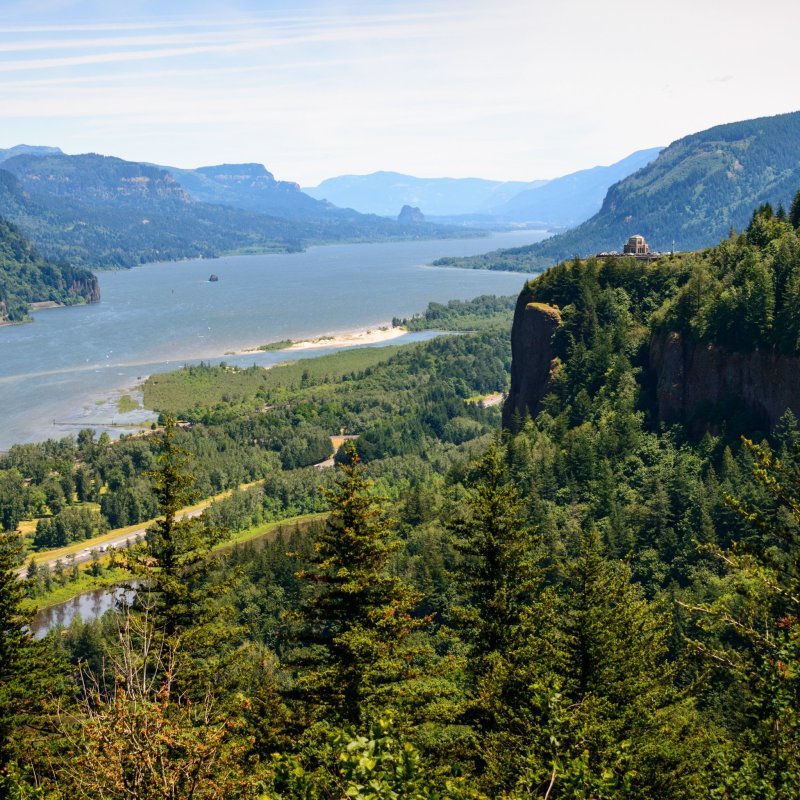 Views of the Columbia River Gorge in Oregon.