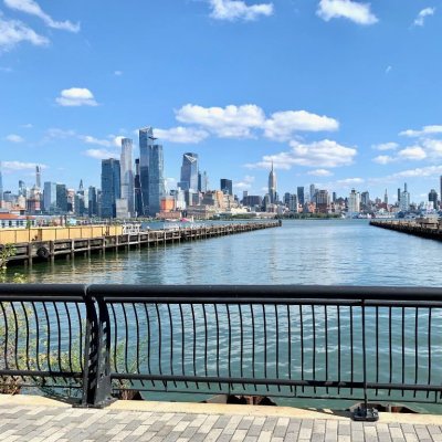Views of the Hoboken waterfront.
