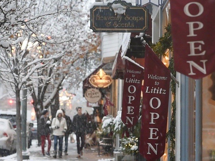 Winter in the quaint town of Lititz, Pennsylvania.