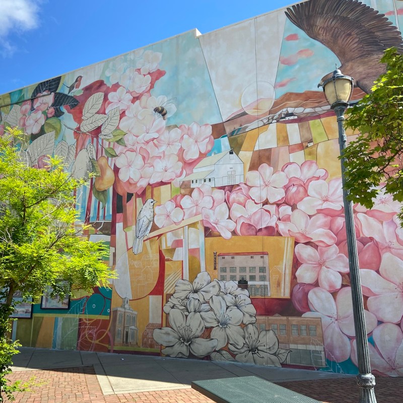 Mural in downtown Medford.