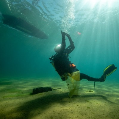 A diver in Lake Tahoe.