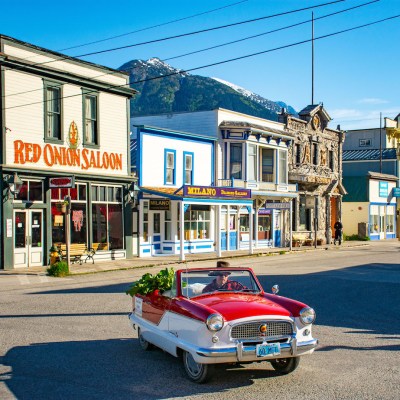 Skagway, Alaska historic district downtown Red Onion Saloon