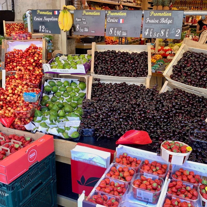 Fruit market in France.