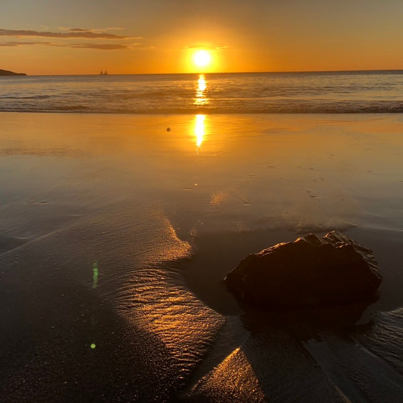 Sunset on the beach in Costa Rica.