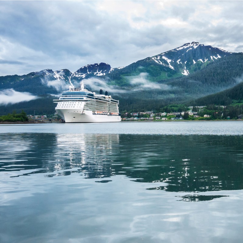 Cruise ship near Juneau, Alaska.