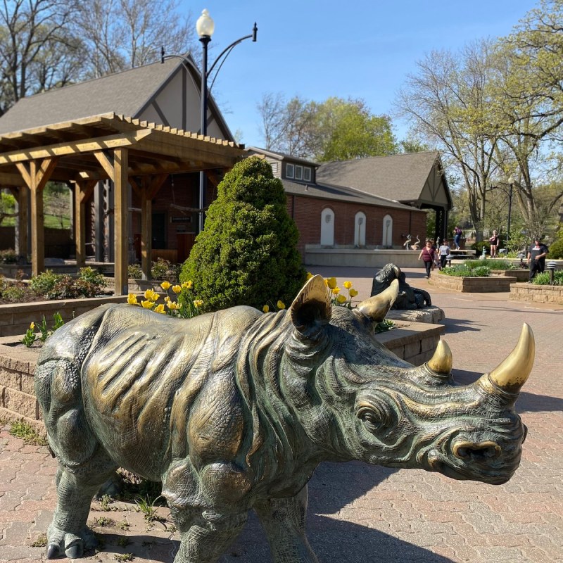 Rhino statue at the Henry Doorly Zoo and Aquarium