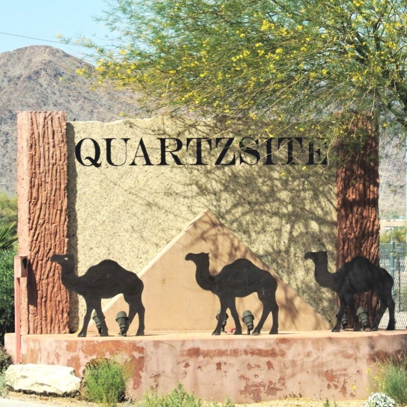 The sign for Quartzsite.