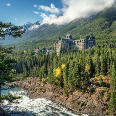 Autumn at the Fairmont Banff Springs Hotel with the Bow River