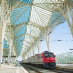 Rail station in Lisbon, Portugal.