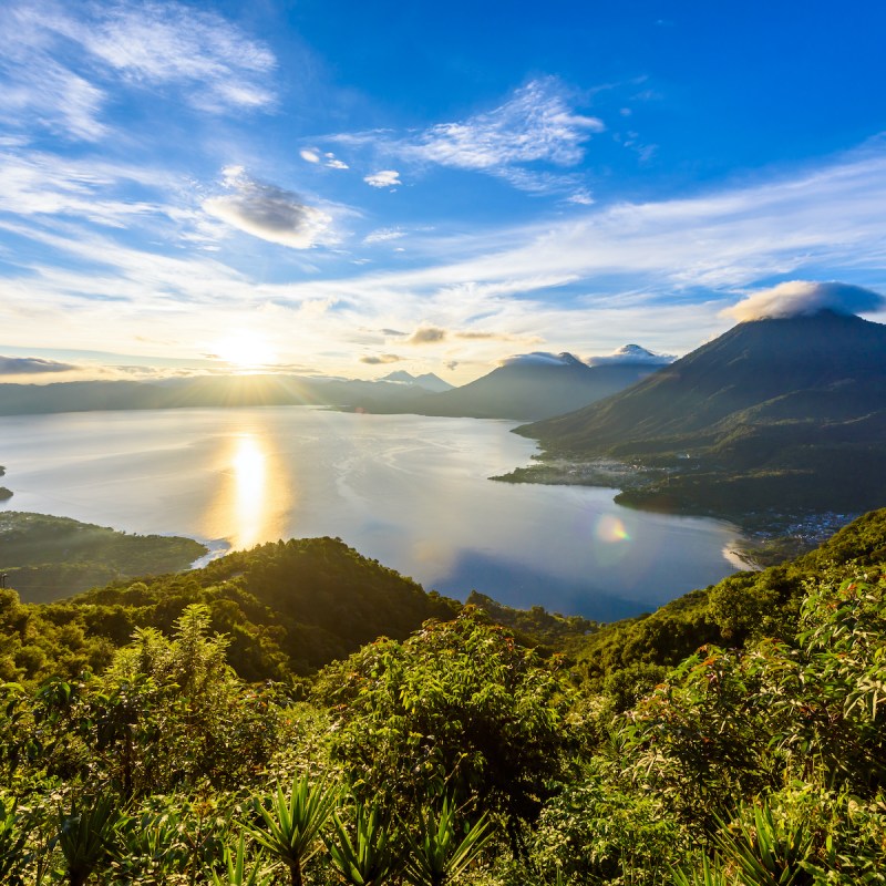 Sunrise at Lake Atitlán, Guatemala.