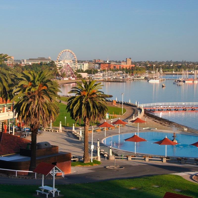 Geelong Waterfront, Eastern Beach, Geelong, Victoria, Australia.