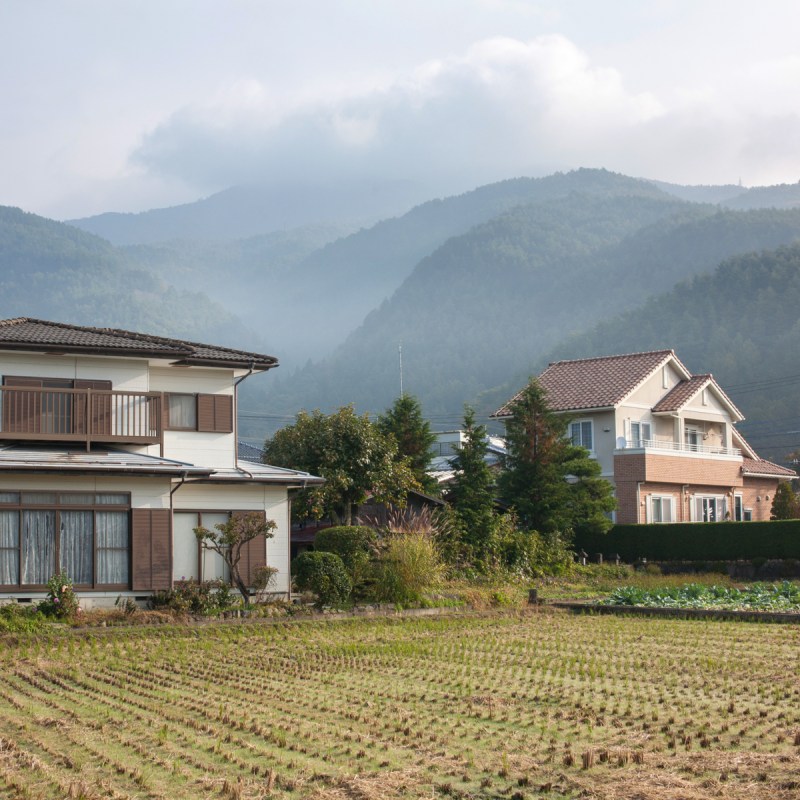Homes in Fujikawaguchiko, Japan.