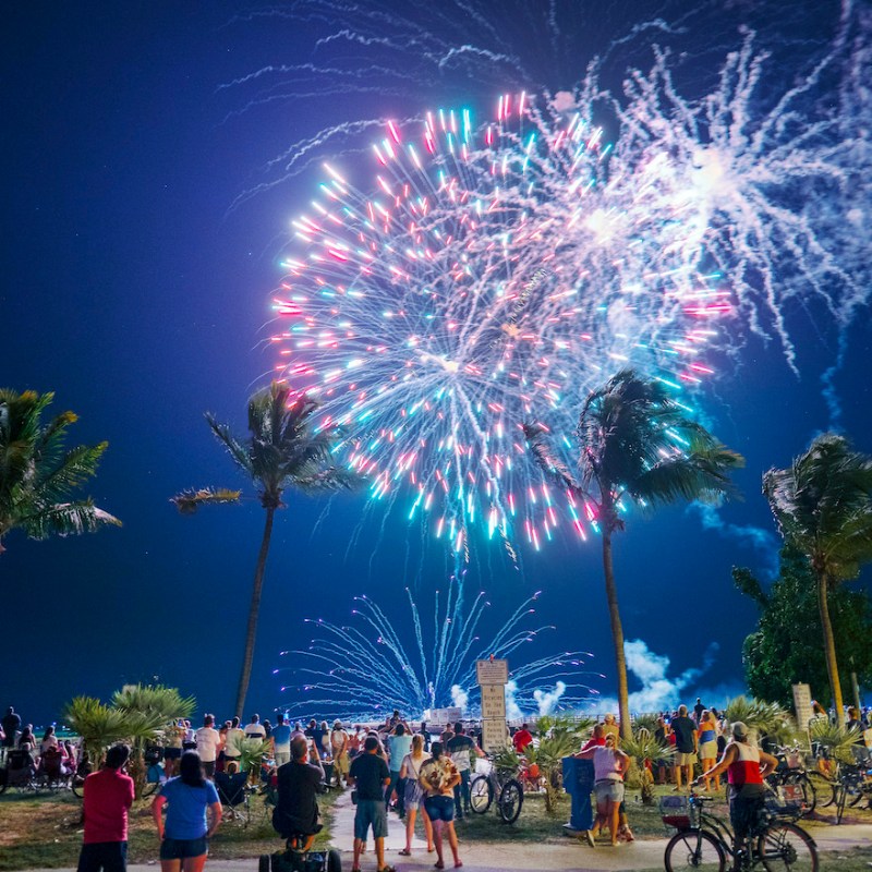 Fireworks at the Hemingway Days Party in Key West.