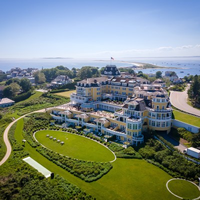 Aerial view of Ocean House hotel, Rhode Island.