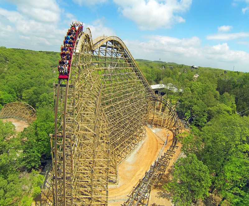 A ride in Silver Dollar City.