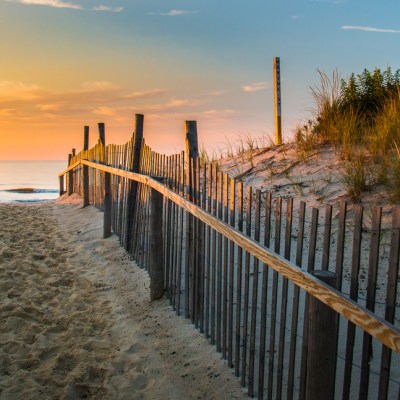 Sunrise glows at the Atlantic seashore at Marine St. in Beach Haven, New Jersey 2