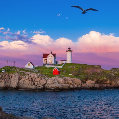 sunset Nubble Lighthouse, Cape Neddick, York Maine