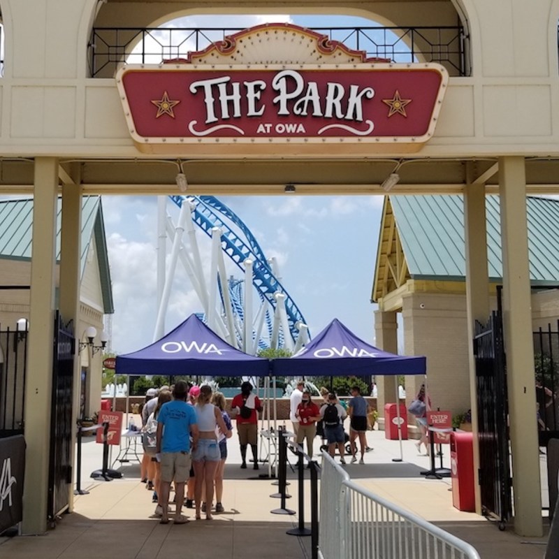 Waiting for the gates to open at the Park at OWA.