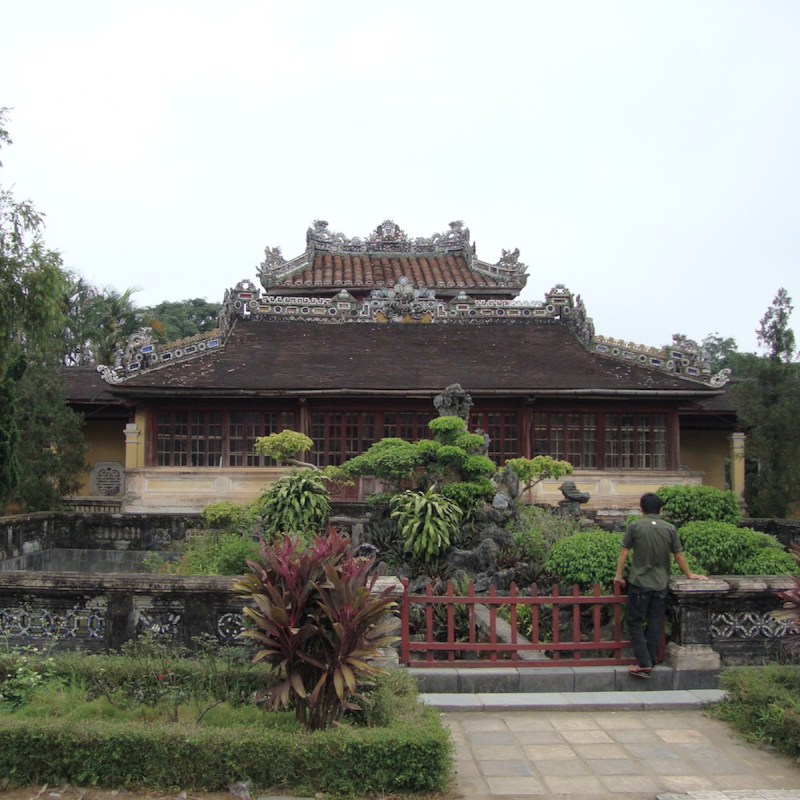 Dragons on the roof of Imperial Citadel, Hue, Vietnam