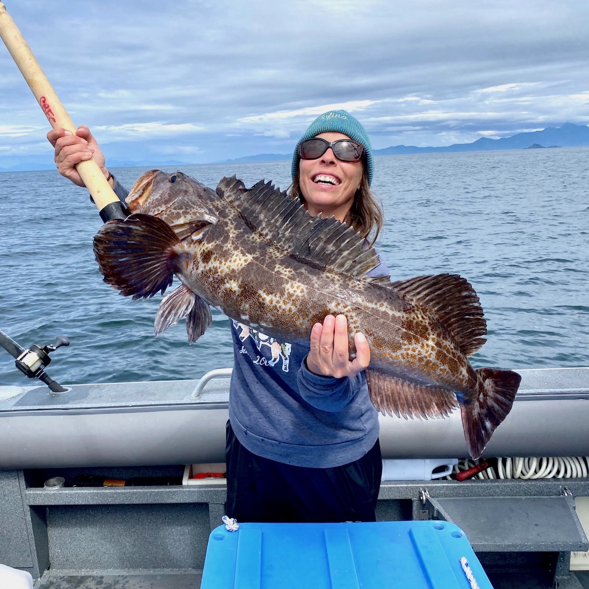 The writer fishing in Alaska