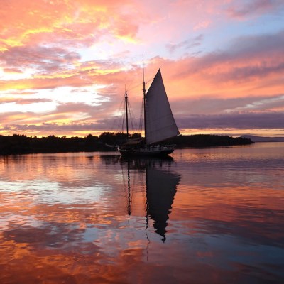 Windjamming at sunset.