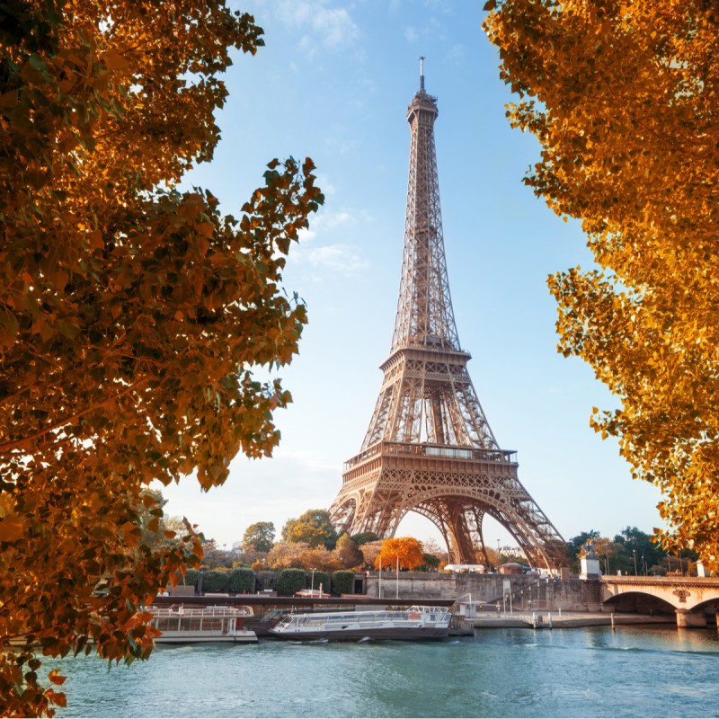 Seine River in Paris with Eiffel Tower