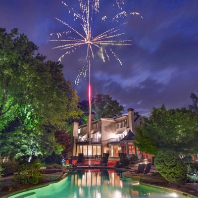 The Estate at Cherokee Dock rental with fireworks above