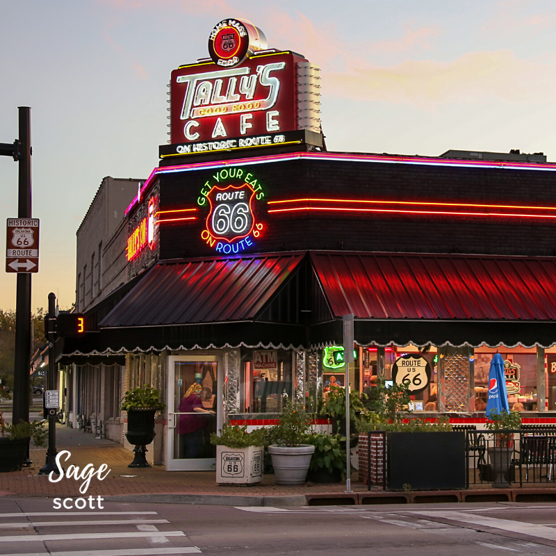 Tally's Good Food Cafe on Route 66 in Tulsa, Oklahoma.