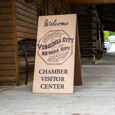 Virginia City sign in Montana.