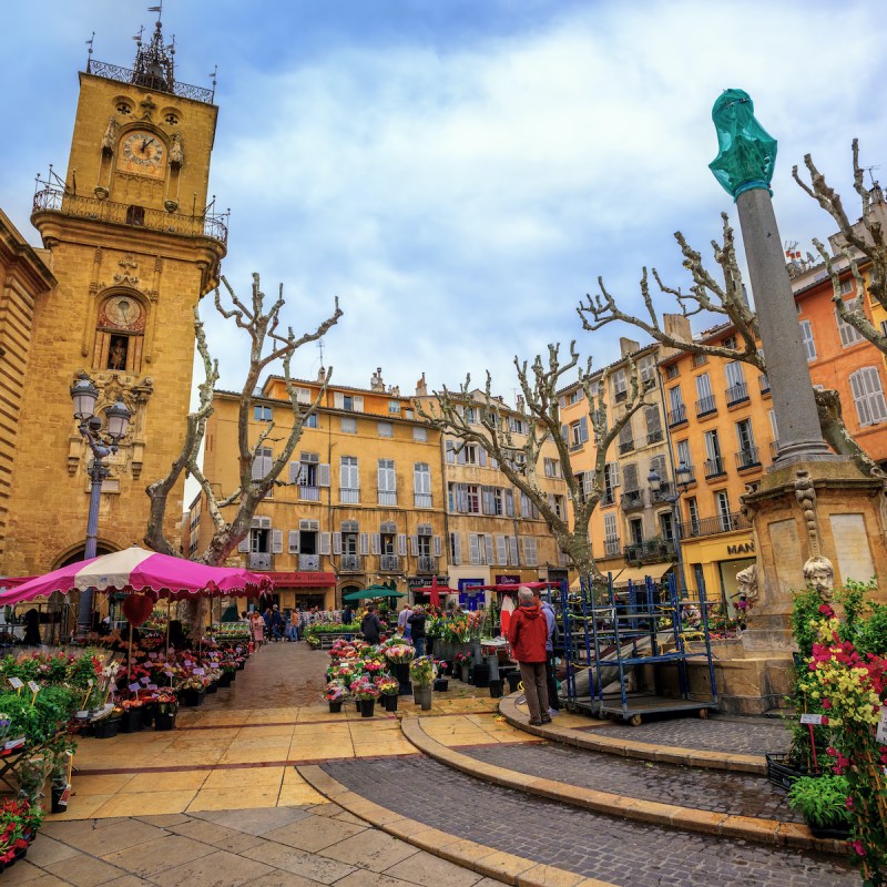 Flower market in Aix-en-Provence, France