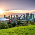 Beautiful Calgary skyline at night, Alberta, Canada