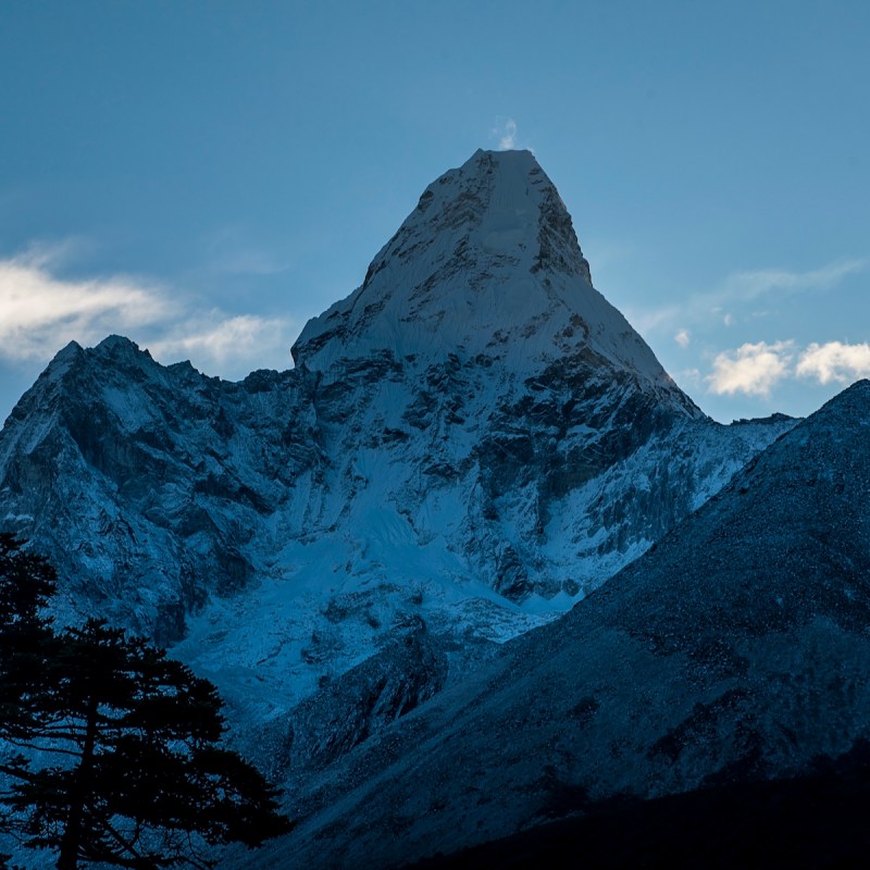 Mount Everest seen from below.